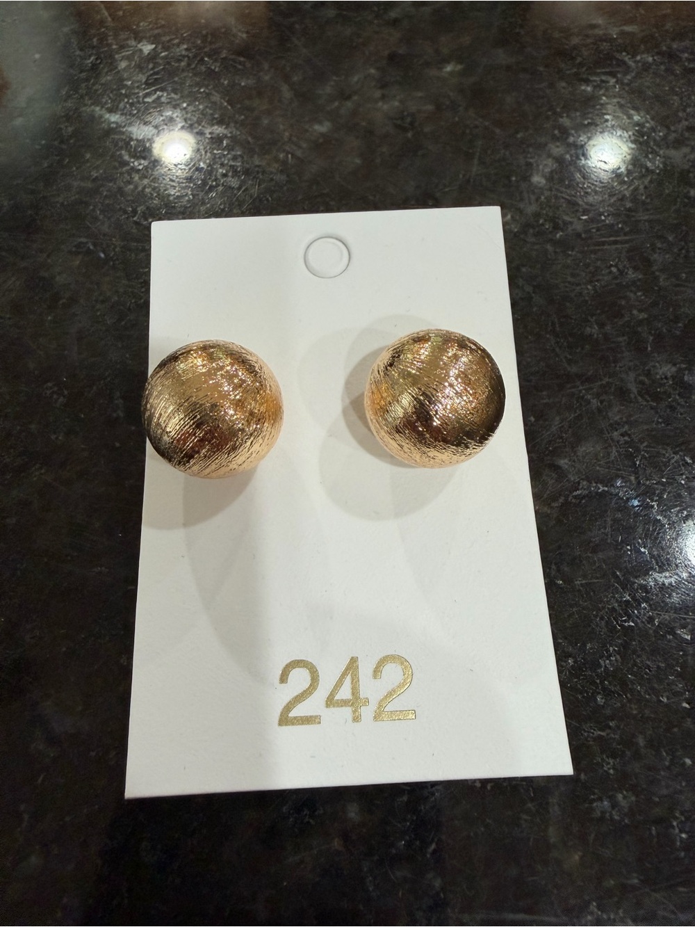 Textured Gold Ball Stud Earrings - Collection